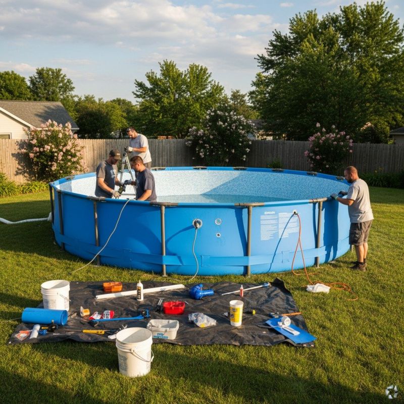 Local Pool Cover Installation pros at work
