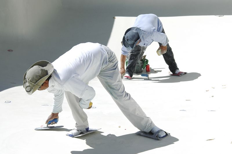 Pool Cover Installation in Progress